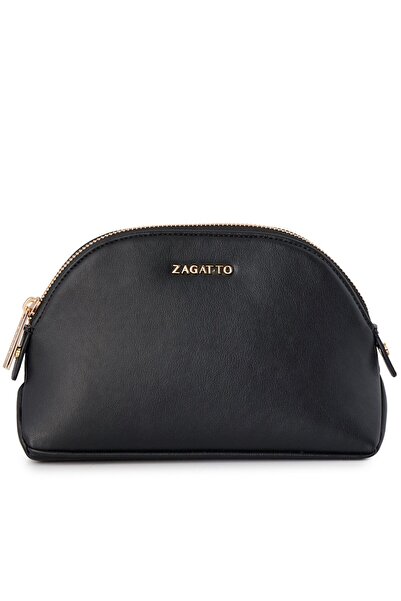 zagatto Geantă cosmetică, Portfard, piele ecologică, neagră, geantă de toalet...