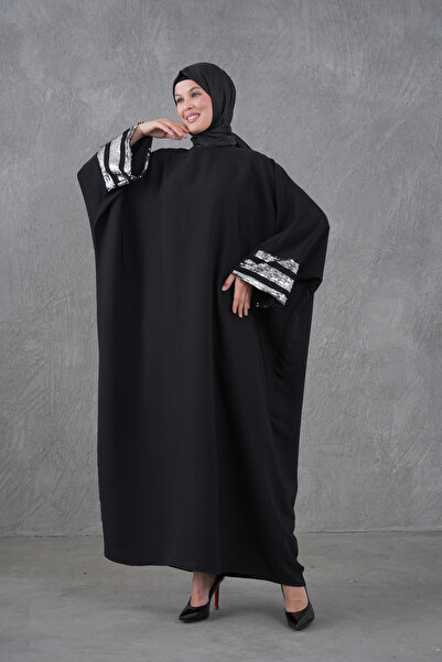 Fzd filizzade Ferace Abaya with Sequin Stripe Detail on the Collar