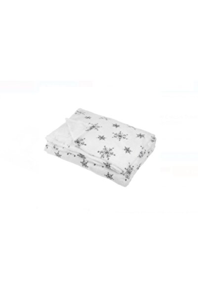 OEM Patura dubla catifelata pufoasa, dimensiune 220 x 200 cm, Fulgi de nea