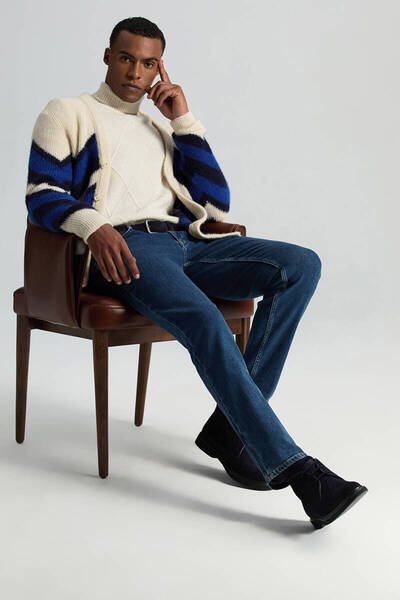 Hemington Kaşmir Karışım Kışlık Mavi Denim Pantolon
