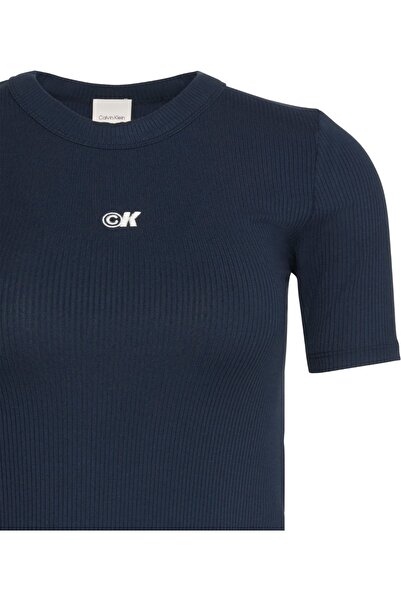 Calvin Klein A- Modal Rib Navy Blue Women's T-Shirt