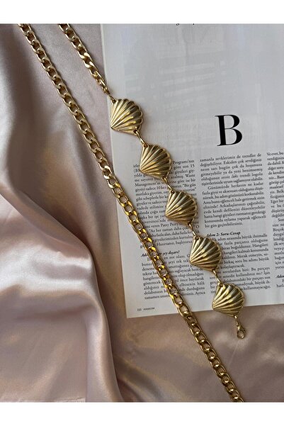 ila bags Lanț de scoici de mare, curea aurie