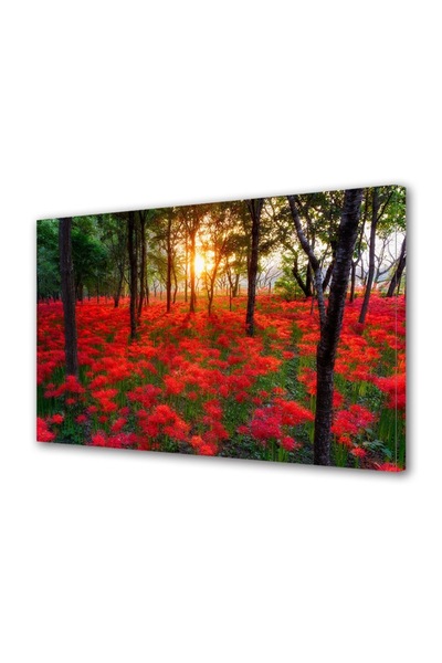 OEM Tablou decorativ, de perete, cu rama din lemn, 33cm x 24cm,cu flori1859