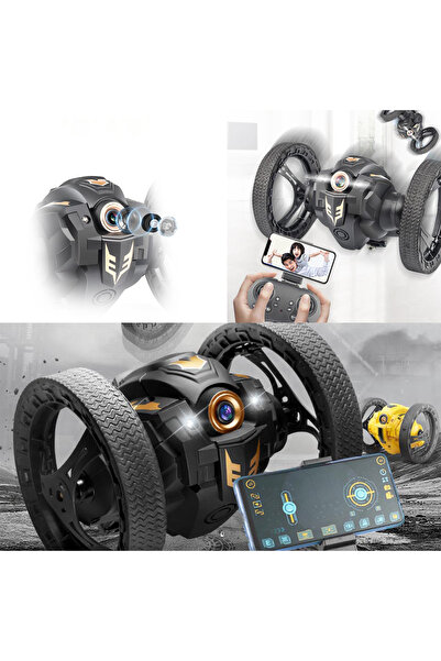 Generic RC Stunt Car with HD WiFi Camera, Remote Control Bounce Car with 360° Rotation, Sound & Lights