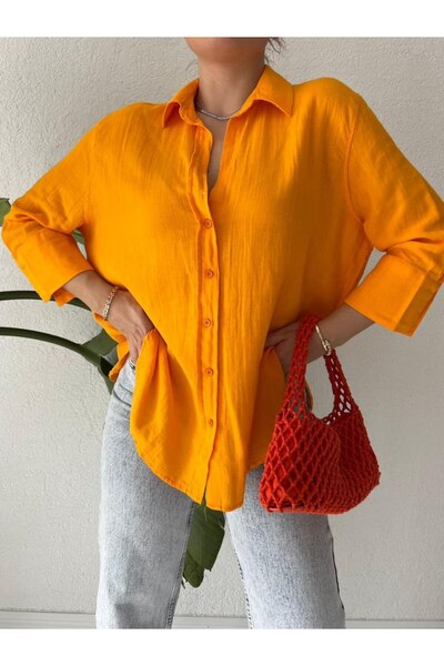 AsprinFashion Pamuk Keten Cepsiz Gömlek