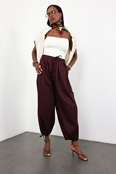 5in1Canpolat Plum Shalwar Pants 1592