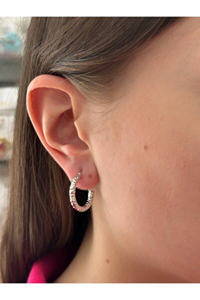 BY YASİN TOPÇU Kristal Kesim Gümüş Halka Küpe