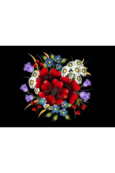 OEM Tablou decorativ, de perete, cu rama din lemn, 33cm x 24cm, cu flori3500