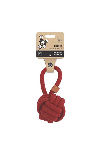 M-PETS Coto Red Loop Ball 11cm Pull-Out Knitted Ball Toy