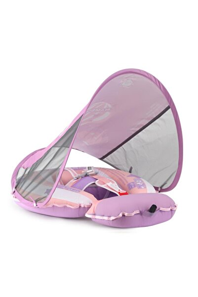 Mambobaby Hot Air Balloon Yüzme Simidi - Pembe, Emniyetli, Gölgelikli ve Ayak...