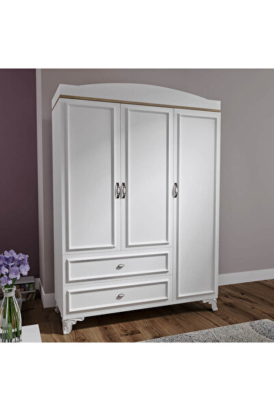 Baby Darling %100 Mdf Lisa 135cm 3 Kapaklı Dolap Meşe