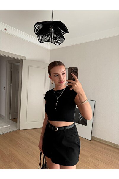 BAŞARAN Μαύρη Ζώνη διπλό πέτο Σορτς Φούστα