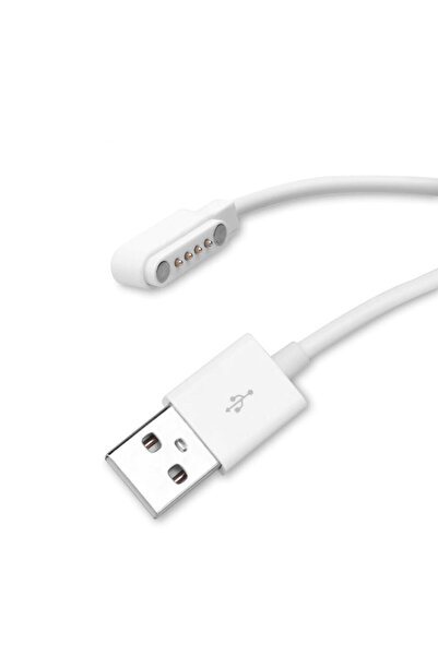 Genel Markalar Usb 4 Pin Pogo Kablo Akıllı Saat Manyetik Şarj Kablosu GT88 GT68 KW08 KW18 KW88 KW98 KW99 KW28 FS08