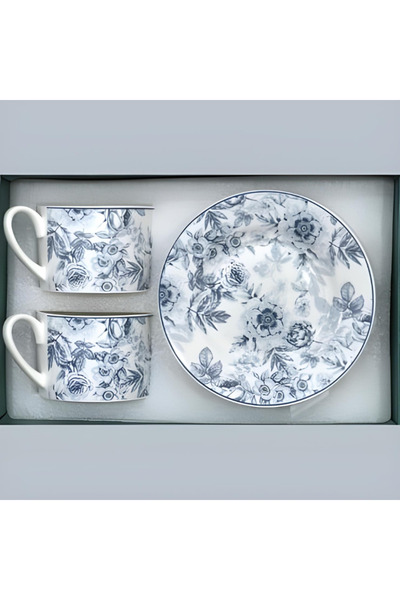 Generic Elegant tea cup set consisting of two cups and two saucers in a classic, elegant design.