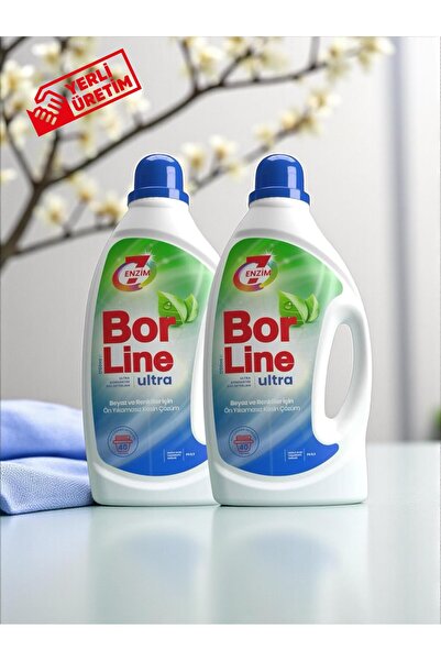 BORLINE 2 Adet Ultra Konsantre Sıvı Çamaşır Deterjanı 26 Yıkama Beyaz ve Renkliler İçin