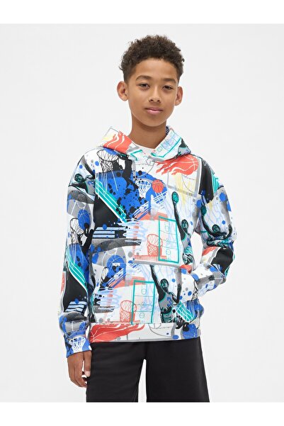 GAP Erkek Çocuk Çok Renkli VintageSoft Relaxed Grafik Sweatshirt