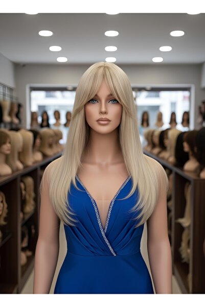 Fenomen Peruk Açık Sarı Düz Perçemli Vip Peruk FNM-25