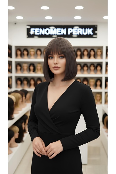 Fenomen Peruk Kumral Kahküllü Vip Bob Peruk F-18