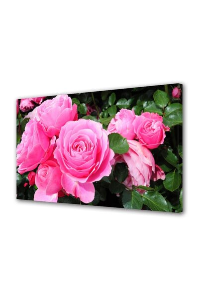 OEM Tablou decorativ, de perete, cu rama din lemn, 33cm x 24cm,cu flori1355