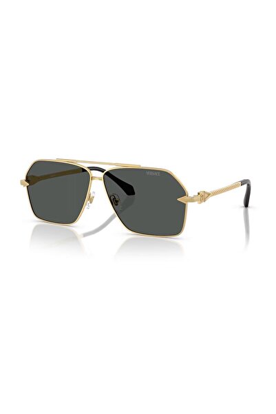 Versace Ve 2284 100287 63 Men's Geometric Gold Metal Sunglasses