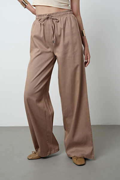 Orfeo Negro Women's Wide Leg Elastic Waist Solid Color Trousers