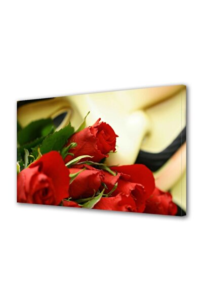 OEM Tablou decorativ, de perete, cu rama din lemn, 33cm x 24cm,cu flori1570