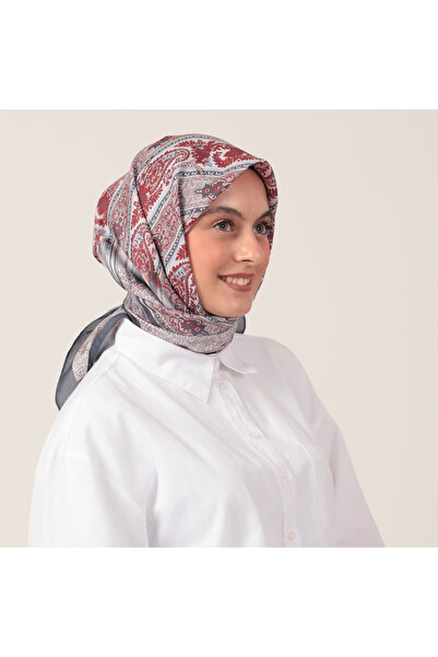 ipekistanbul وشاح من القطن والحرير - نمط إترو - عنابي مدخن