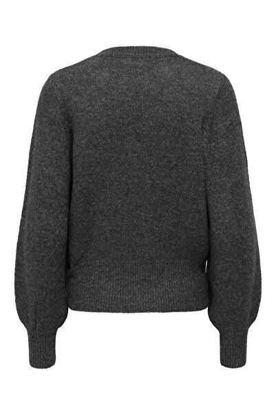 ONLY Women's Onlelsa Stone Detailed Long Sleeve Knitted Sweater 15210667 Gray