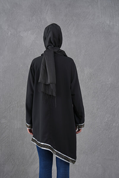 TUNCAY Loose Tunic with Asymmetrical Cut Stripe Accessories