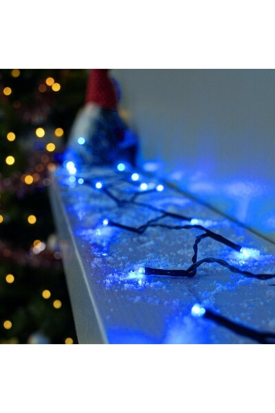 YOTO Linear Christmas Lights, 17 m, 200 LEDs, 8 Light Modes, 220V Plug, Black Cable, Blue LEDs