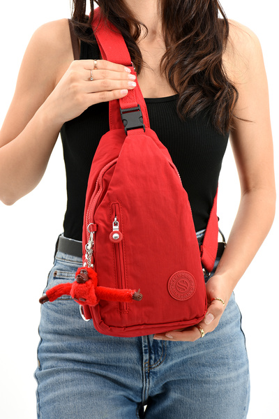 Sanmorris Kadın Su Geçirmez Buruşuk Kumaş Çapraz Çanta