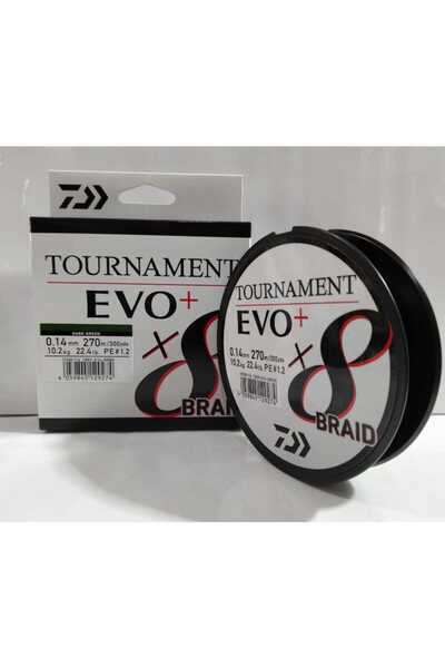 daiwa خيط صيد Tournament EVO+ 8B 270 MT باللون الأخضر الداكن 0.14 ملم