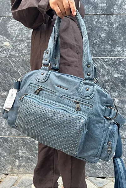 Just Polo Original Women's Washed Leather Multi-Compartment Crossbody Shoulder Bag