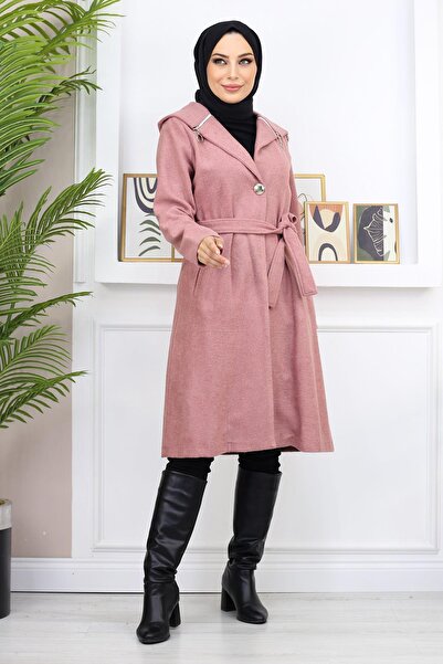 Missvalle Παλτό με κουκούλα Kachet Dusty Rose 19172