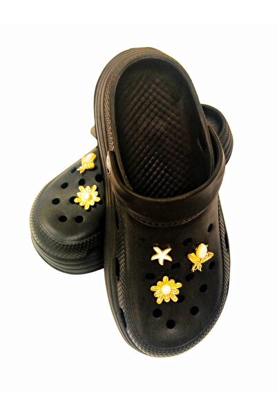 Monalisa Home Luxurious, Showy, High-Soled Black Slippers, Size 40