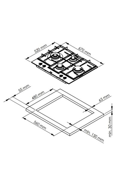 Ferre Fryart Siyah Ankastre Set ( D100 Siyah Davlumbaz-ED075-WFA Siyah Ocak- XE63CS FRYART Siyah Fır