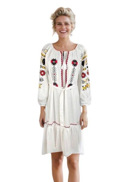 rody's forever Traditional women's dress R25 white/yellow, size 2XL