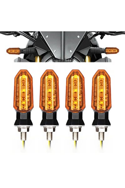 Choice1 4 قطع - مصابيح إشارة انعطاف LED صغيرة للدراجات النارية، لون كهرماني، ...