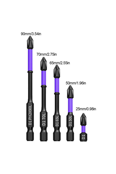 Choice4 5pcs 5/12 Pcs Magnetic Screwdriver Bits Non-slip Shkproof Phillips Im...