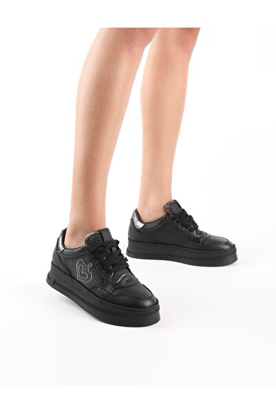 İLVİ Musle Floter Leather Black Women's Sports Shoes