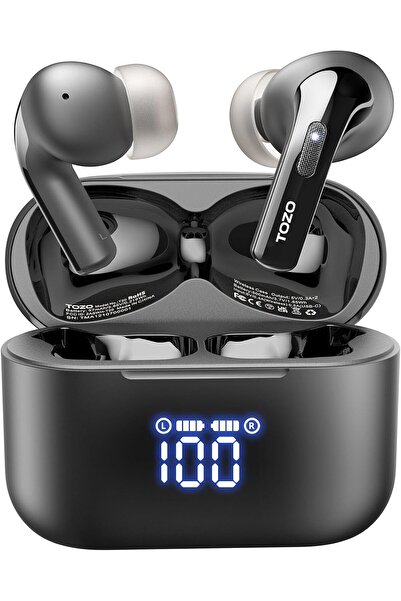 TUZO T20 Wireless Bluetooth Earphones, 48.5 Hours Playtime with LED Digital Display, IPX8 Waterproof