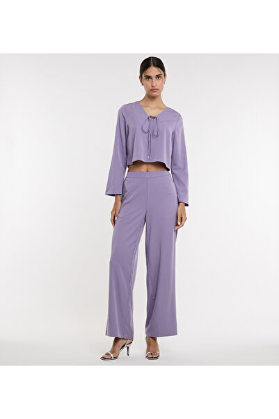 BCBG PURPLE-WOMEN-WOVEN BLOUSE