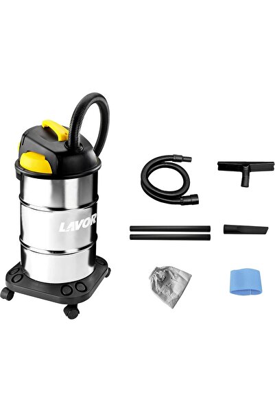 Lavor مكنسة كهربائية للتنظيف الرطب والجاف VAC 30 S، خزان فولاذي سعة 30 لترًا،...