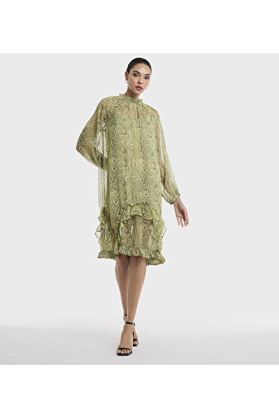 BCBG GREEN MULTICOLOR-WOMEN-WOVEN DRESS