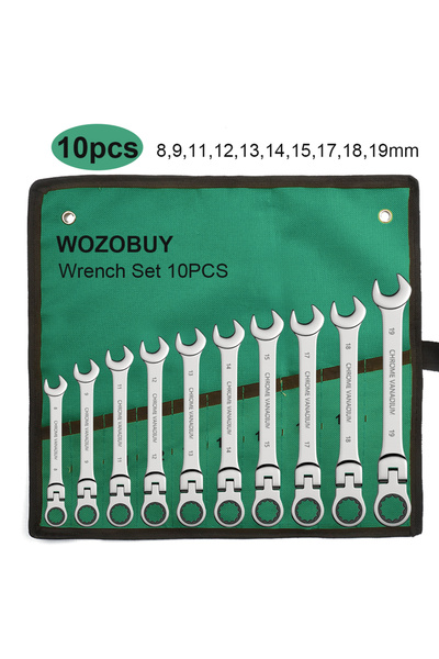 Choice1 10 pcs(8-19mm) Ratchet Spanner Wrench Set 8-22mm Gear Ring Ratcheting...