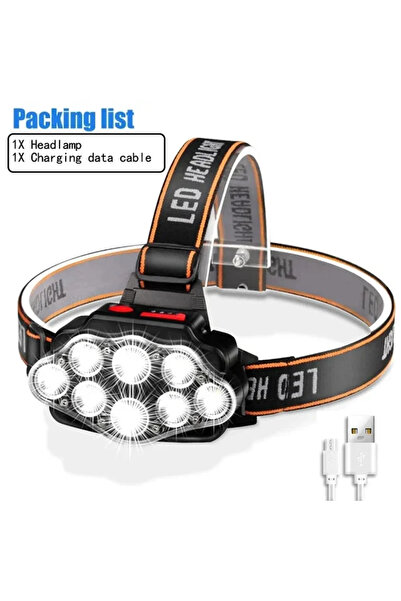 Choice7 8LED USB Rechargeable Headlamp High Lumen Bright Head Lamp with 8 LED...
