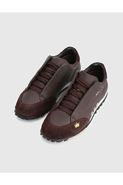 İLVİ Calisto Genuine Floter Leather Suede Brown Women's Sports Shoes