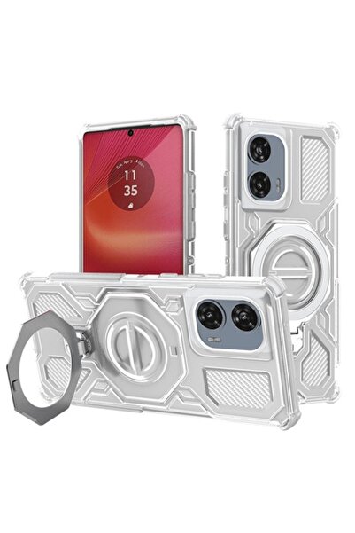 Stef's Cat Phone Case for Motorola Edge 50 Fusion, Carbon Shield PRO, J21, Polycarbonate, White Transparent