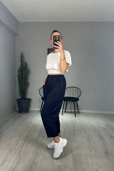 lady special Modal Kumaş Paçası Pens Detaylı Şalvar Pantolon