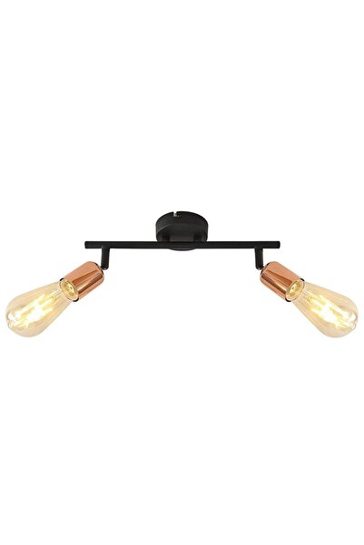 Klausen Plafoniera Klausen, structura metalica, fara abajur, 2 surse cu soclu E27, 40W, stil industrial